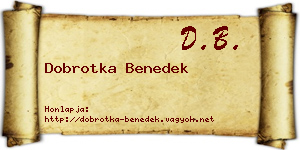 Dobrotka Benedek névjegykártya