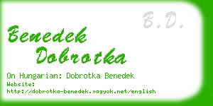 benedek dobrotka business card